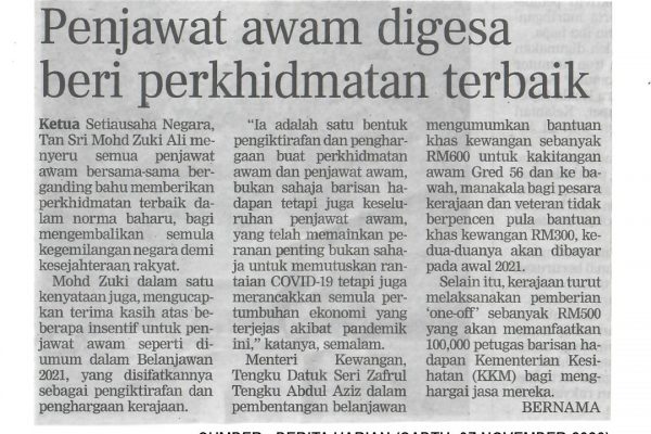 Penjawat Awam Digesa Beri Perkhidmatan Terbaik..