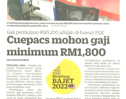 Keratan Akhbar KOSMO 21 Oktober 2021