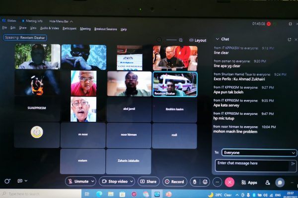 Mesyuarat EXCO KPPKKSM Bil 5 Sesi 2020 – 2023 Aplikasi WEBEX